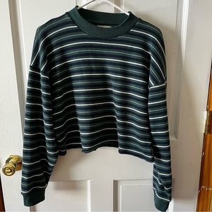 American Eagle cropped striped sweatshirt